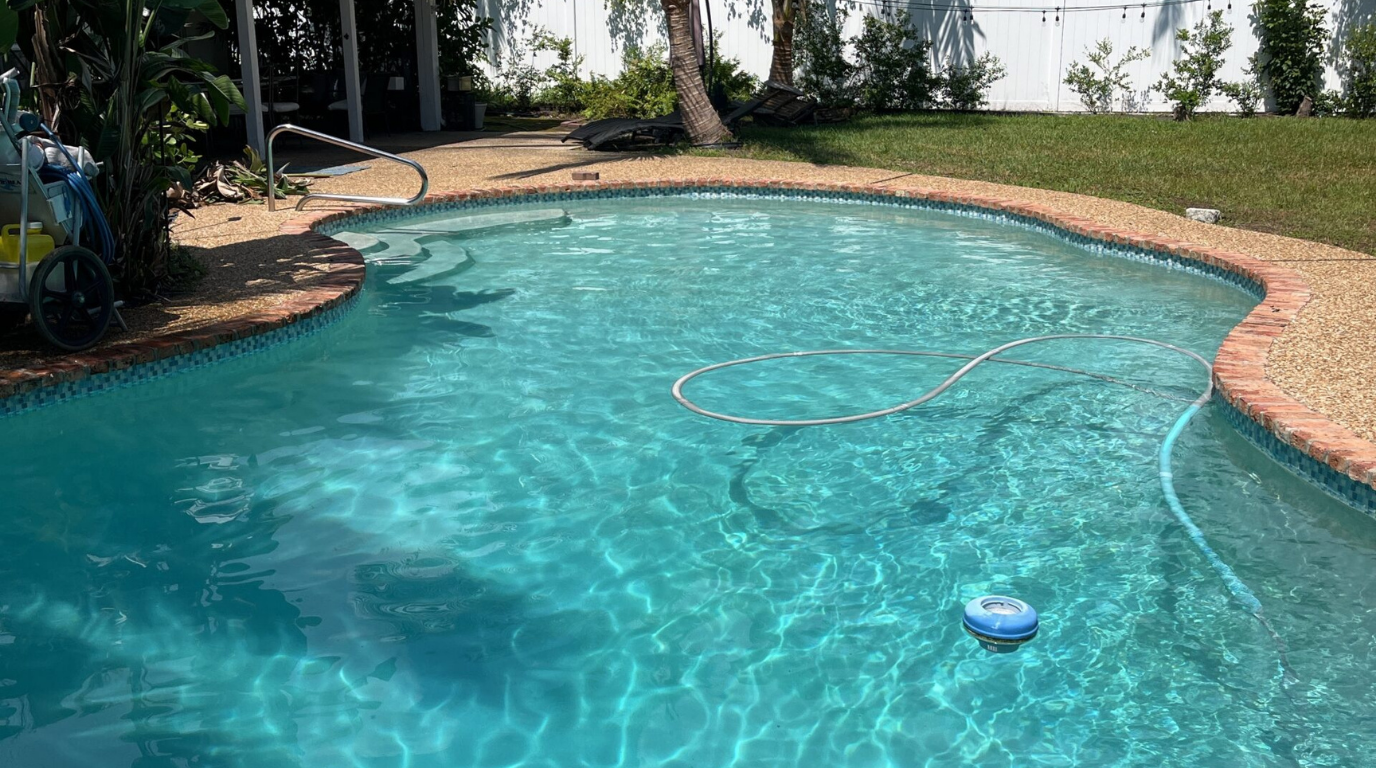 Depois da manutenção da piscina