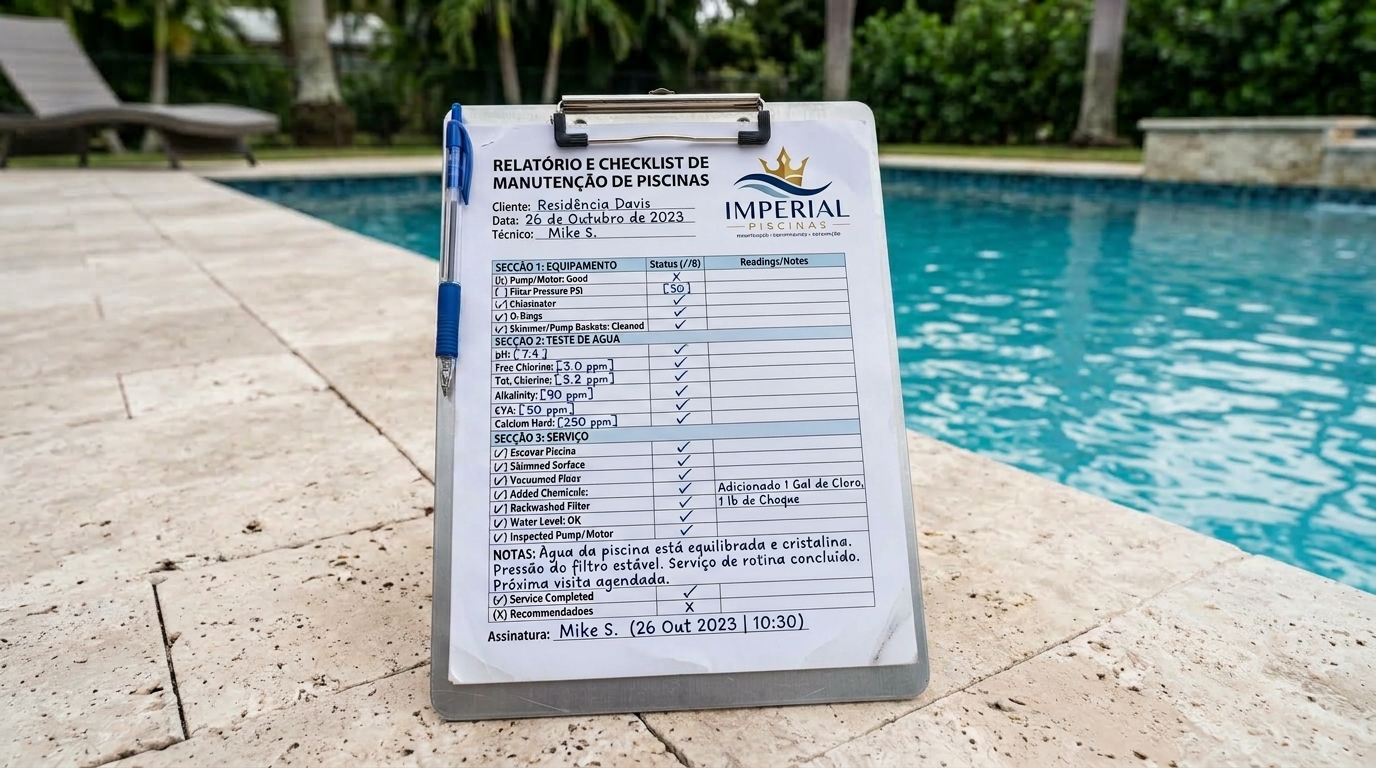 Acompanhamento da piscina